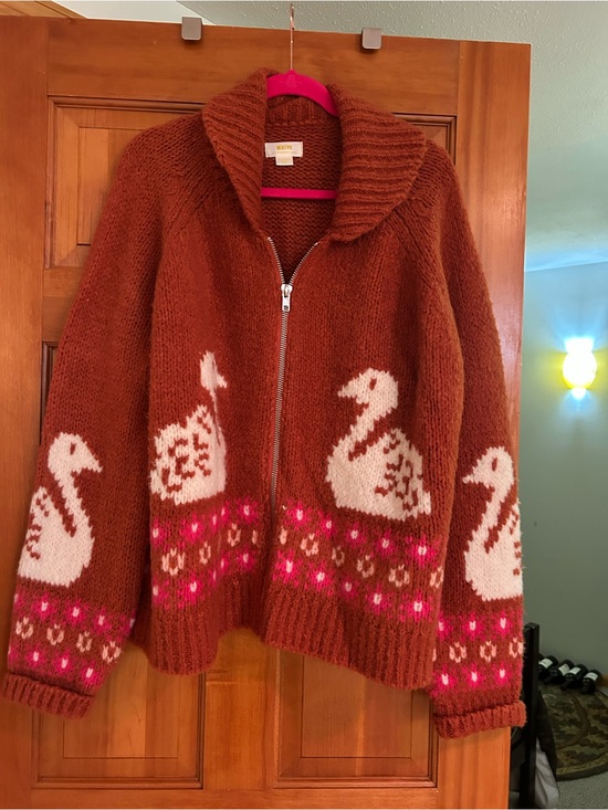 Anthropologie Sweaters - Anthropologie Maeve Rust-Orange Zip Cardigan
